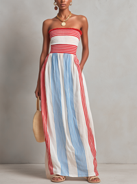 Harper | Strapless Maxi Dress with Ruched Bodice