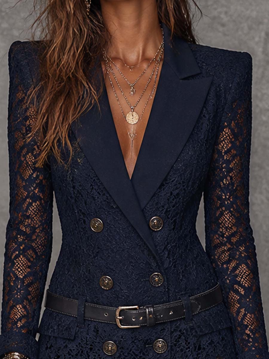 Azzurra | Abito Corto Modello Blazer – Lucia Toscana