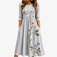 Abito Midi Pocket Silver Meadow Blossom