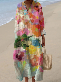 Maya | Maxi Dress with Watercolor Print