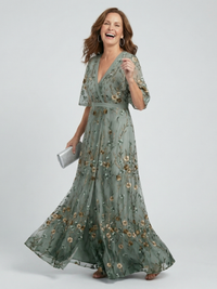 Selora | Abito Maxi con Maniche Floreali