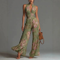 Sofia | Jumpsuit in Chiffon Plissettato a Fiori per Donne