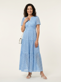 Brielle | Vestito Midi a Maniche Corte con Scollatura a V