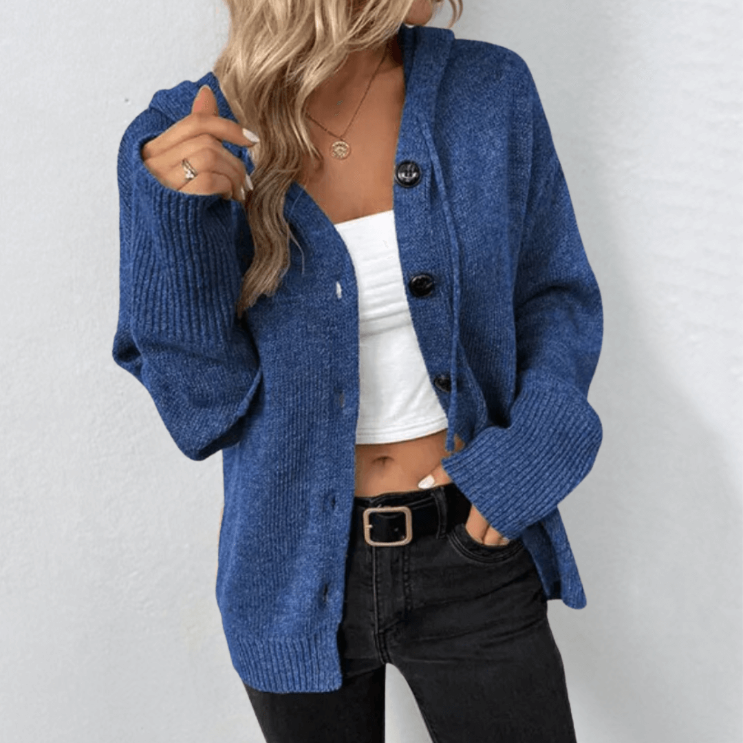 Cardigan caldo lavorato a maglia con bottoni per donne