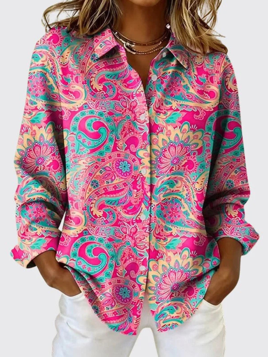 Katarina™ | Blusa con bottone e stampa paisley