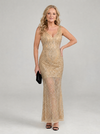 Sirea | Vestito Midi Senza Maniche con Pannelli Trasparenti e Paillettes