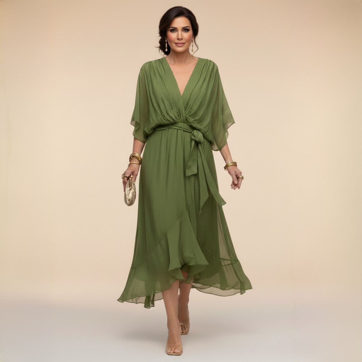 Monica | Vestito con scollatura a V