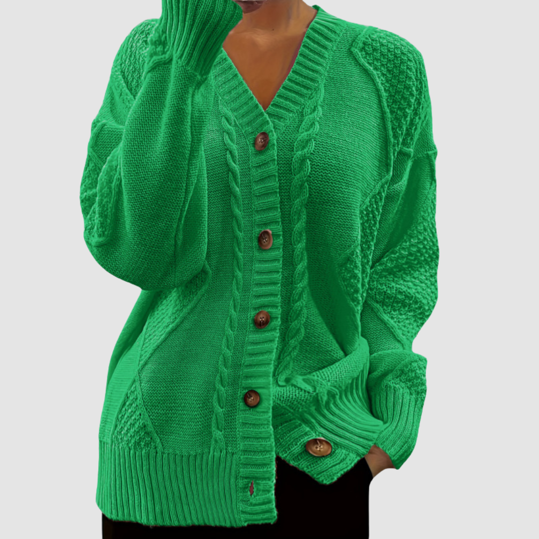 Adriana | Cardigan con Bottoni Frontali – Lucia Toscana