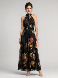 Sior™ Abito Midi con Scollo All'Americana a Fiori