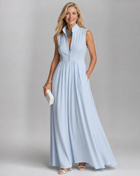 Virelia | Abito Maxi Fluttuante Senza Maniche con Collo