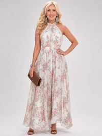 Guinevere | Vestito Midi a Fiori con Gonna Fluttuante
