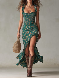 Fulvia | Abito Lungo Boho con Spacco