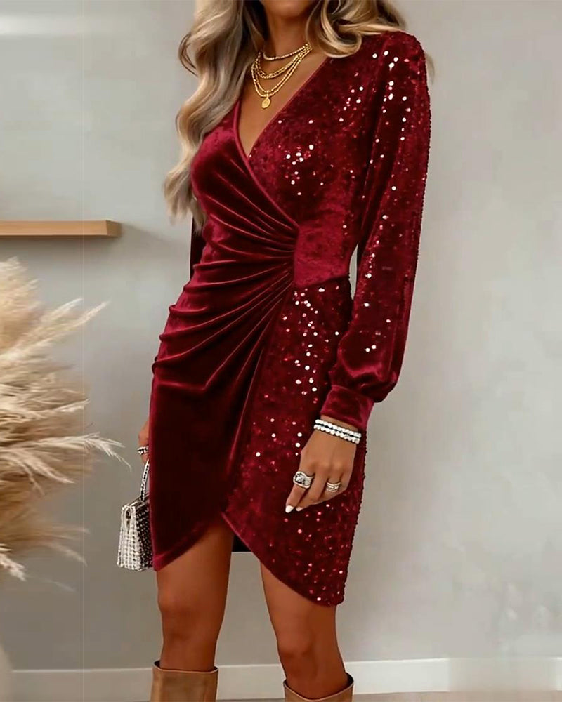 BRIAR | ABITO MIDI CON SCOLLO A V LUCIDO