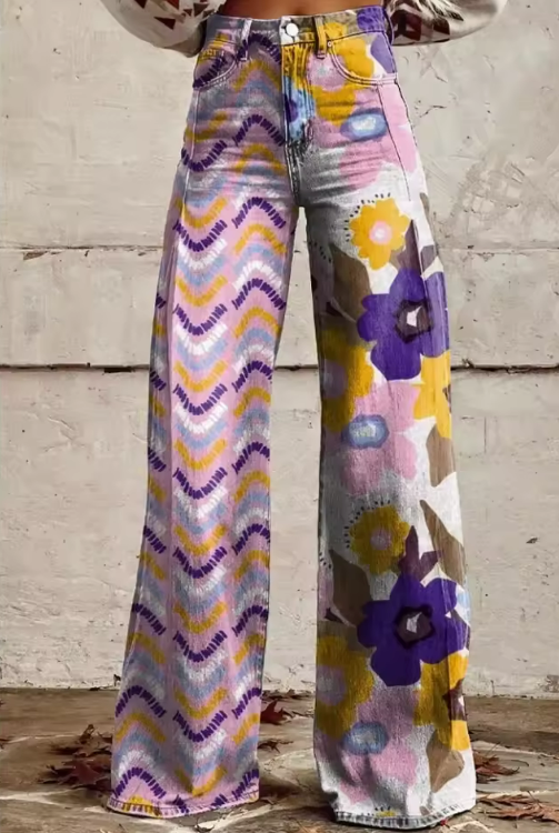 Isadora - Pantaloni Boho con Fiori