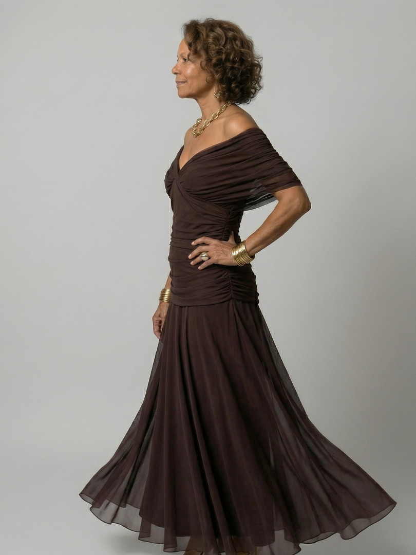Calen | Abiti Midi Fluttuanti con Spalle Scoperte