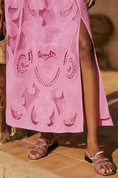 Gonna Maxi A-line con Pizzo Margovil con Fessura