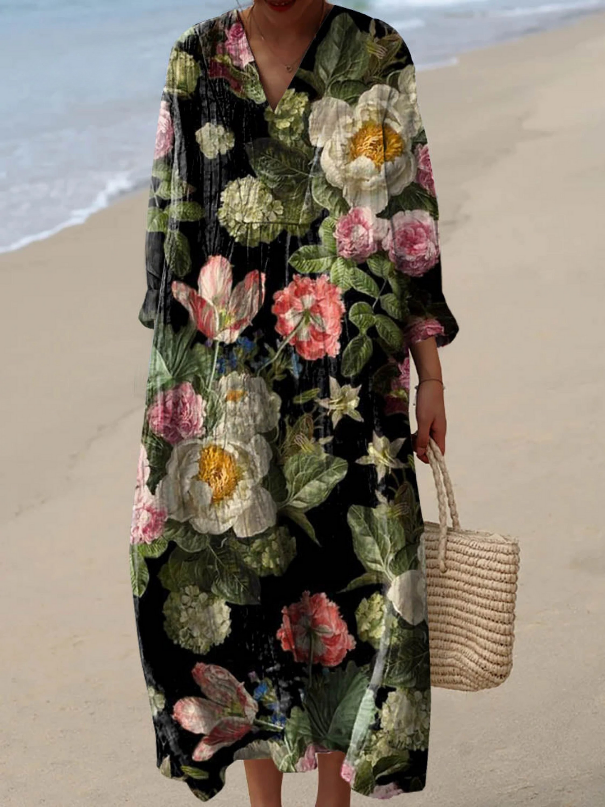 Harper | Boho Maxi Dress with Dutch Floral Print