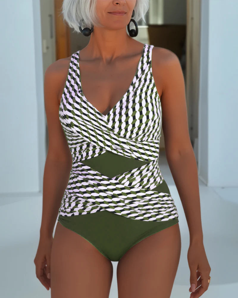 Tiffanie - Costume intero geometrico avvolgente
