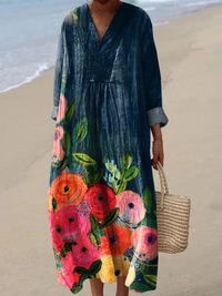 Maya | Linen-Look Maxi Dress