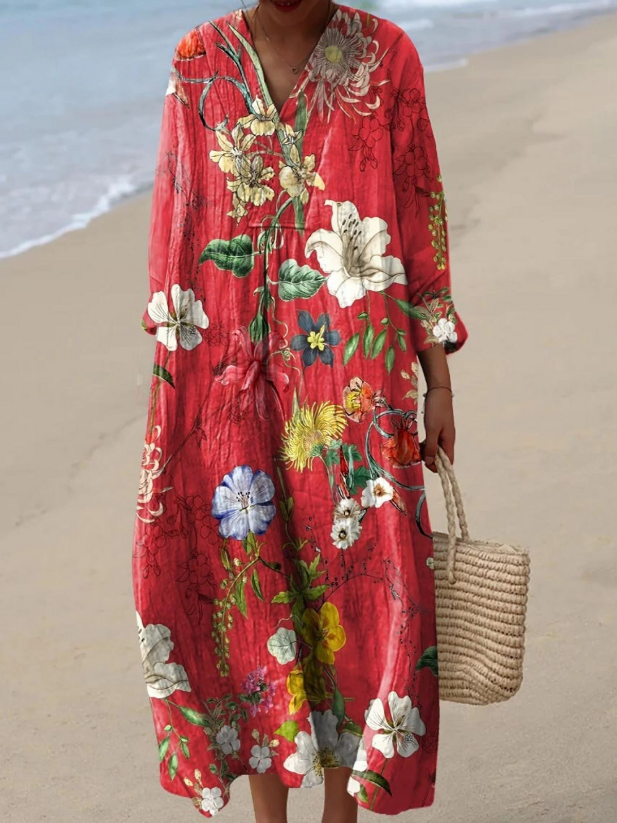 Maya | Linen-Blend Boho Maxi Dress
