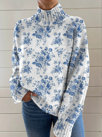 Deirdre | Maglione a Collo Alto Floreale