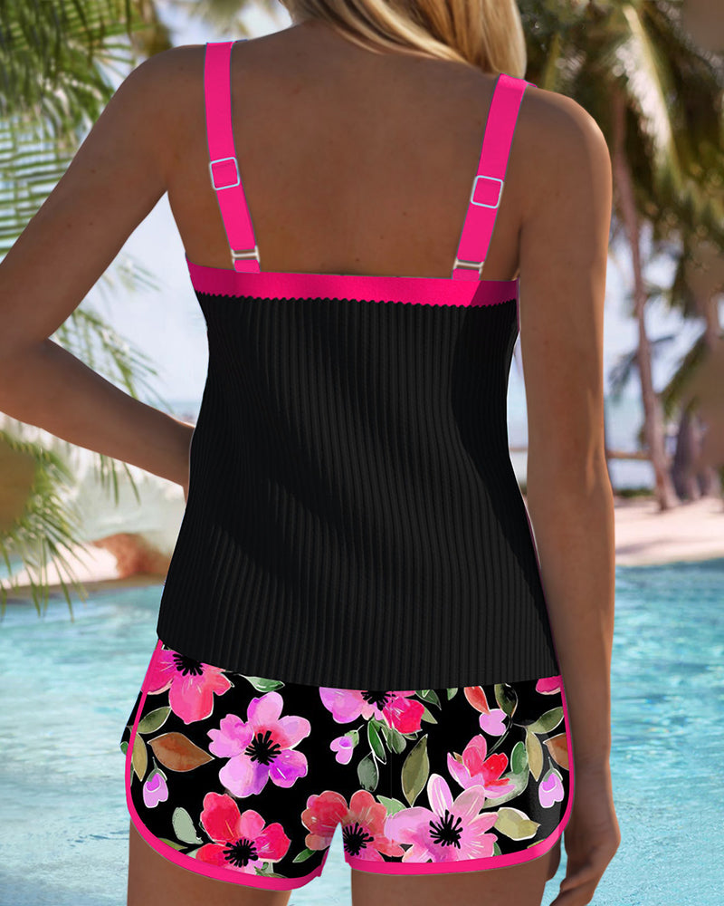 Federica - Set di Tankini a Costine con Pantaloni Corti