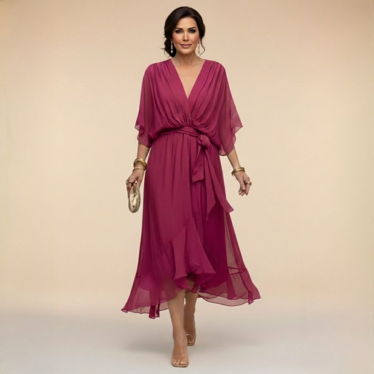 Monica | Vestito con scollatura a V