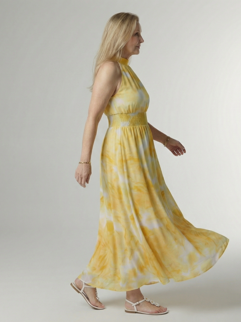 Sylin | Abito Midi con Scollo All'Americana Arricciato