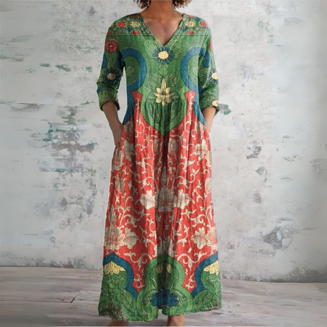 Judith™ | Vestito Maxi Floreale Vintage