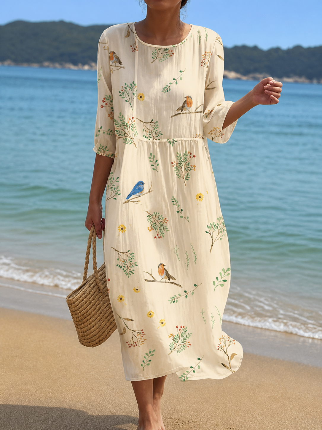 Abito casual da donna con stampa floreale