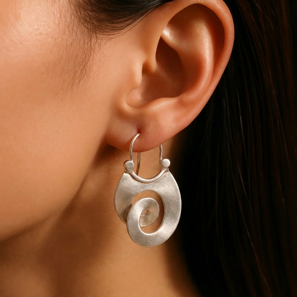 Orecchini Irregolari Vintage in Argento