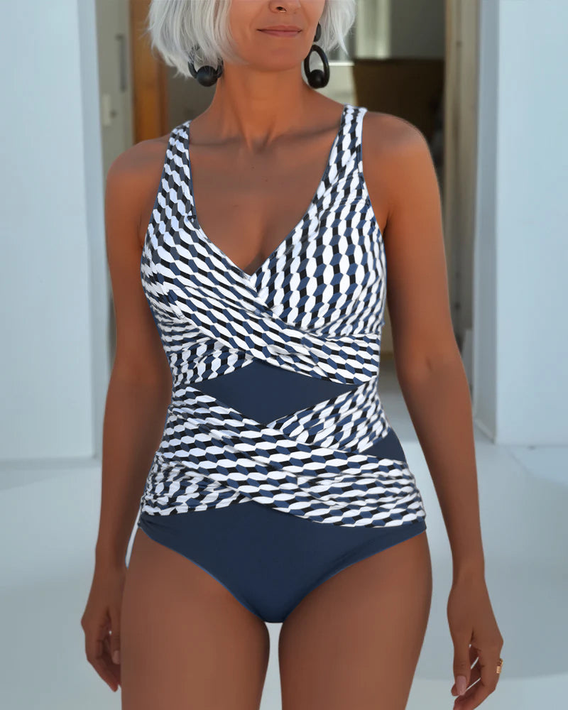 Tiffanie - Costume intero geometrico avvolgente