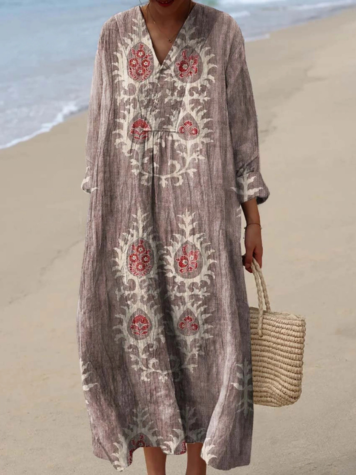 Ava | Linen-Effect Maxi Dress
