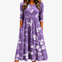 Abito Midi Comfort Pocket Lavender Bloom
