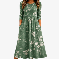 Abito Midi Relaxed Pocket Evergreen Bloom