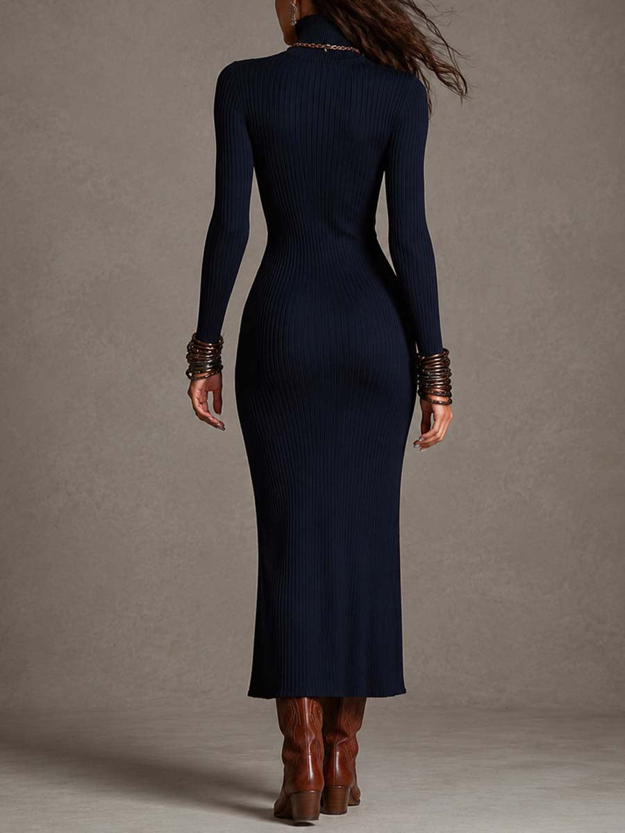 Agnese | Abito Midi Aderente con Spacco – Lucia Toscana