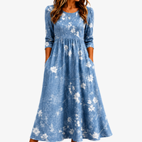 Abito Midi con Tasche a Fiori Bluebell Breeze