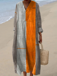 Imani | Maxi Boho Dress with Colorblock Center
