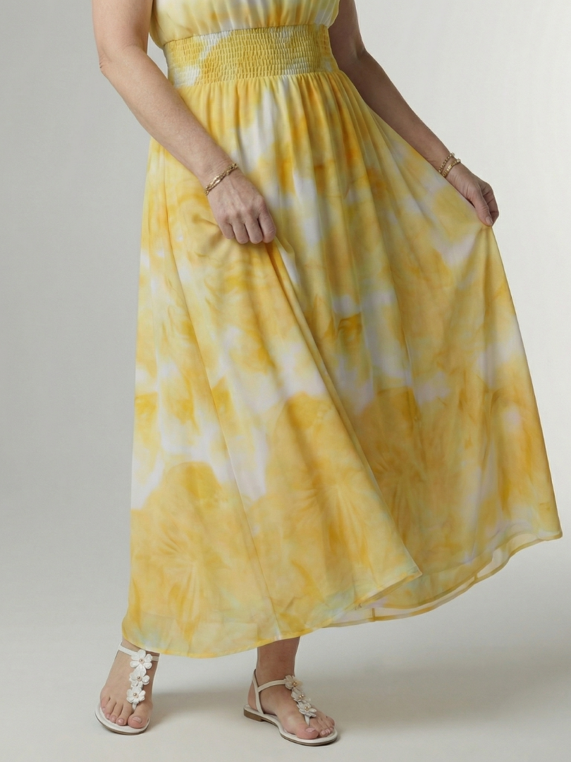 Sylin | Abito Midi con Scollo All'Americana Arricciato