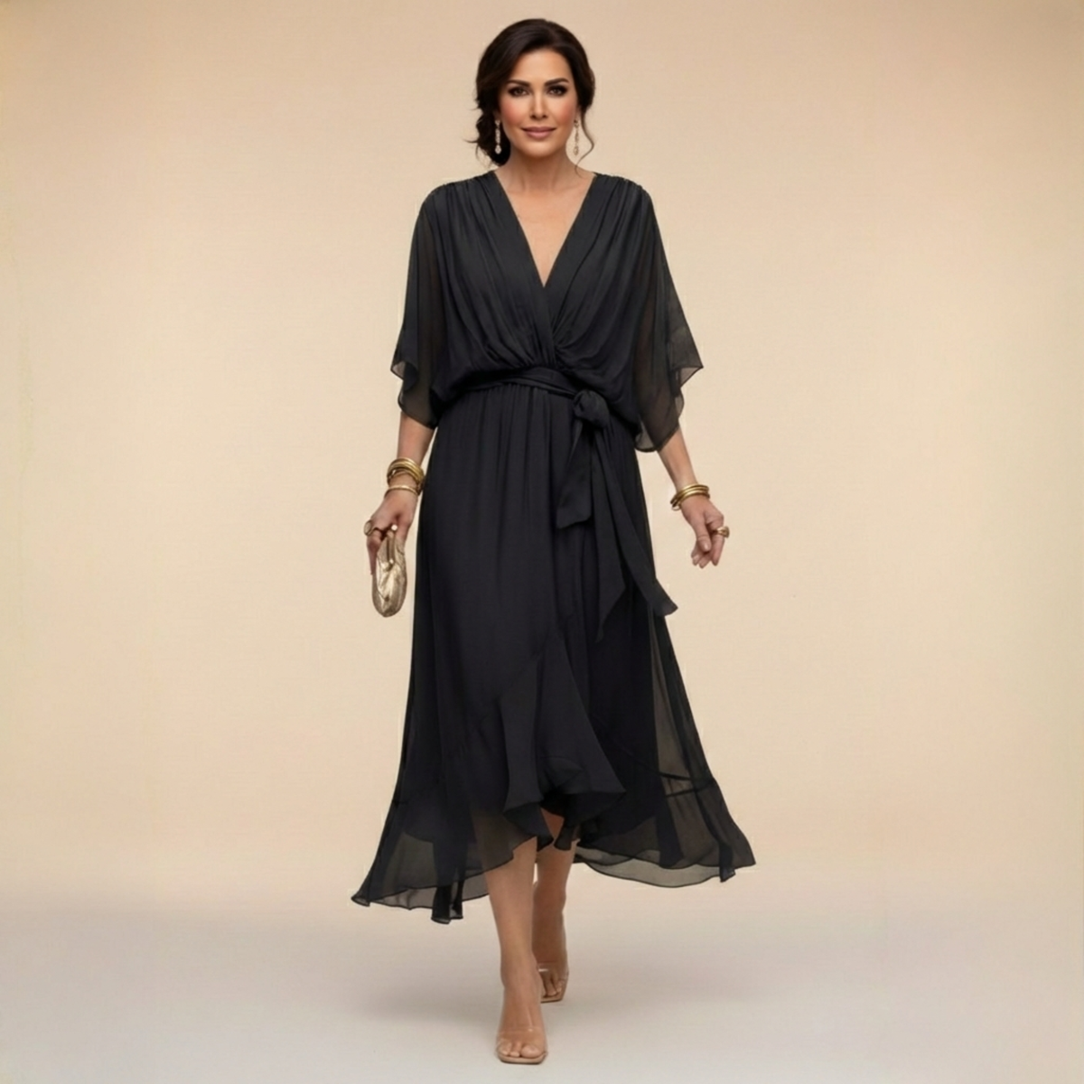Monica | Vestito con scollatura a V