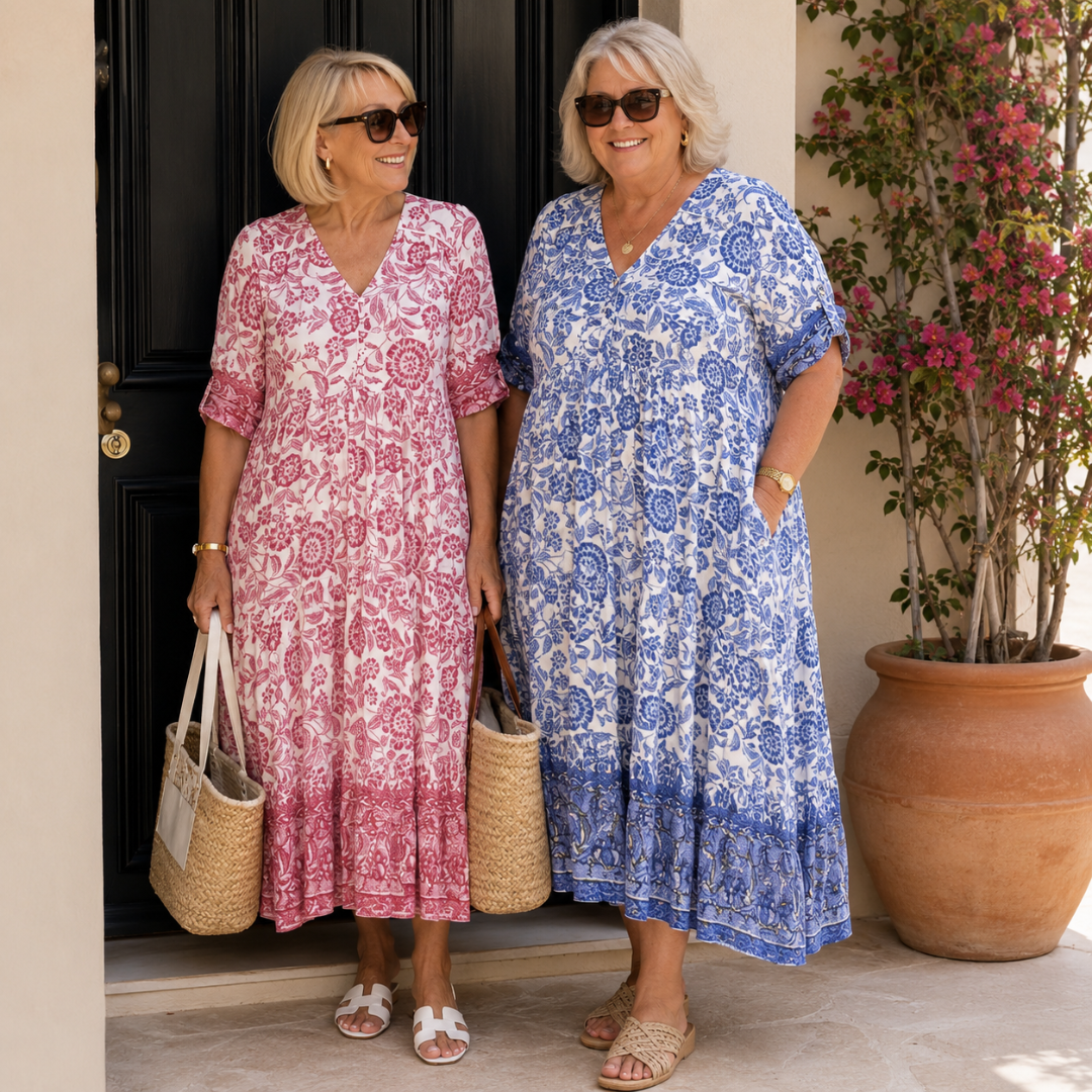 Keisha | Vestito Floreale V-Neck Elegante