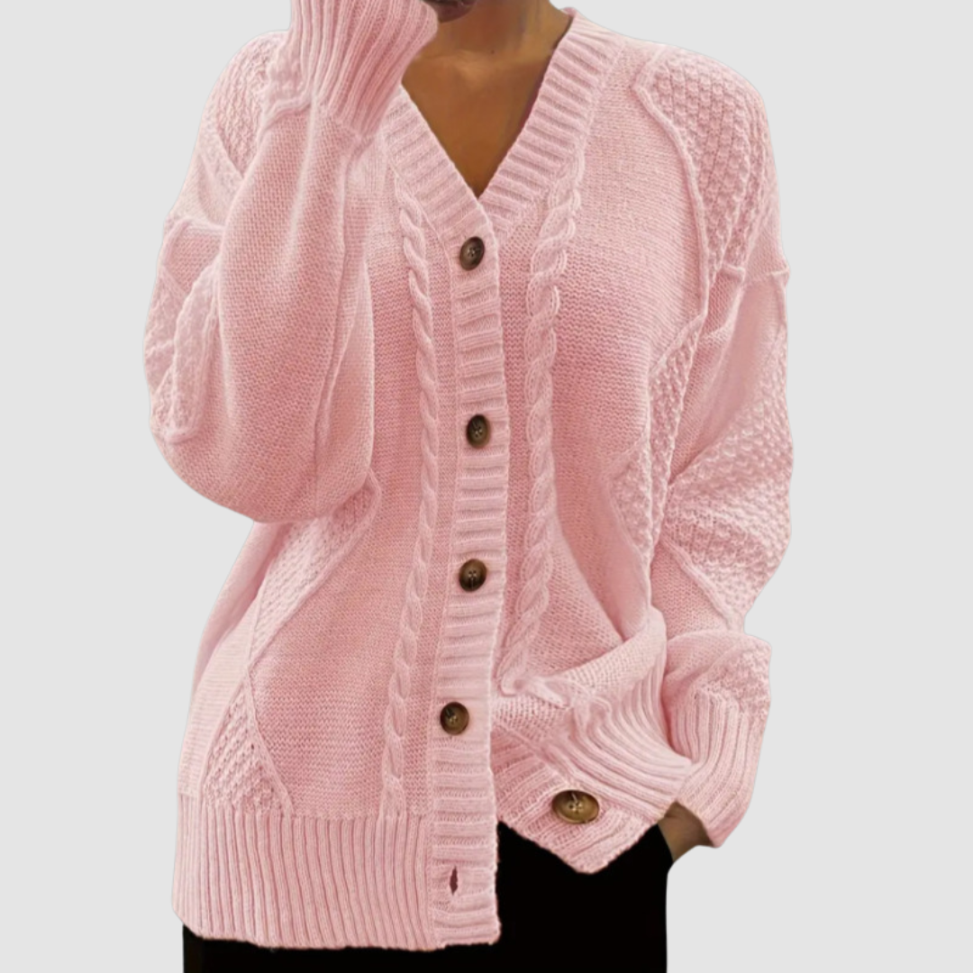 Adriana | Cardigan con Bottoni Frontali – Lucia Toscana