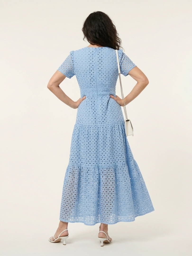 Brielle | Vestito Midi a Maniche Corte con Scollatura a V