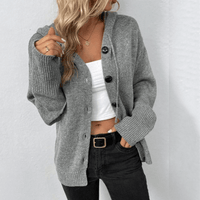 Cardigan caldo lavorato a maglia con bottoni per donne