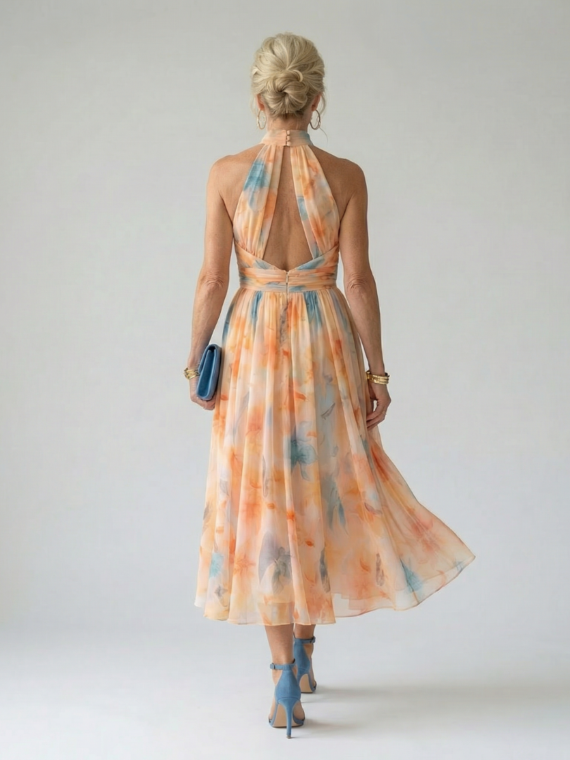 Ilaria | Abito Midi con Collo Halter