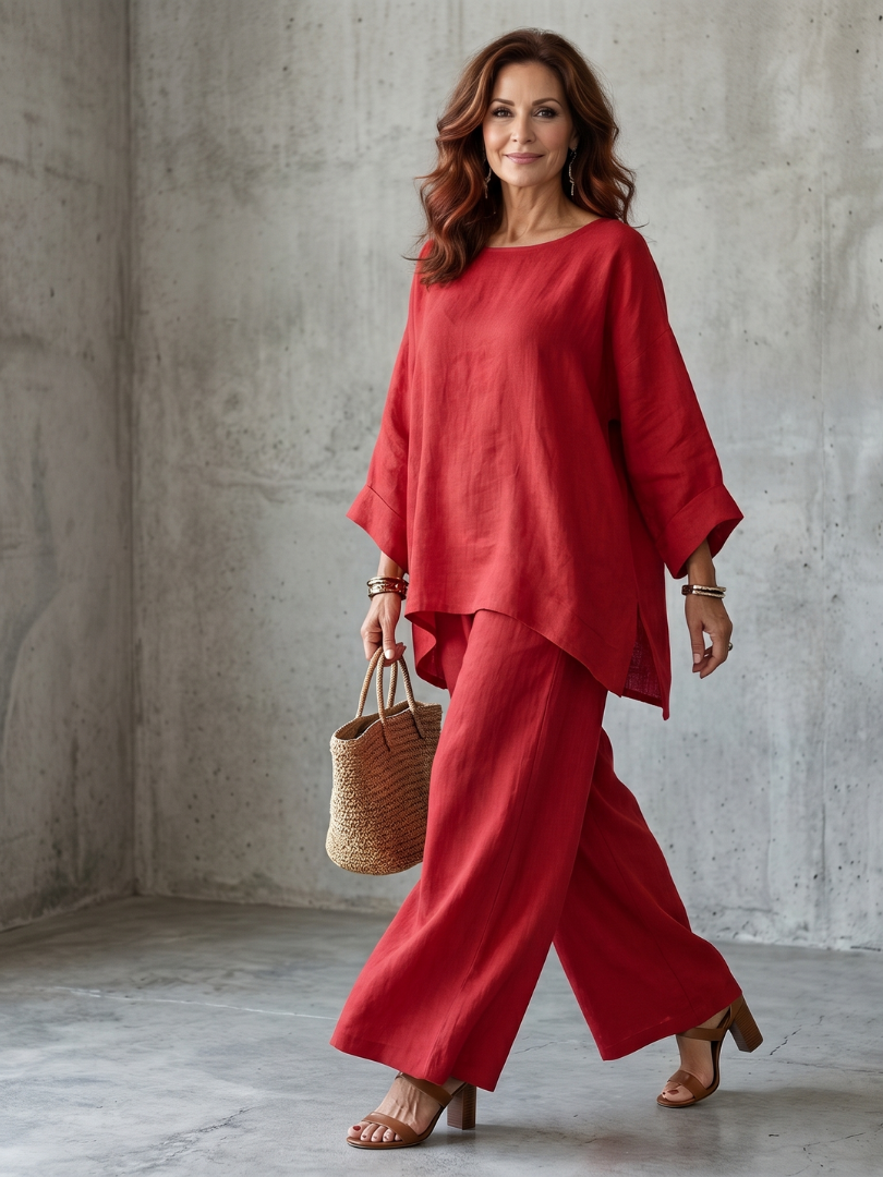 Prue | Set Tunica Oversize e Pantaloni a Gamba Larga