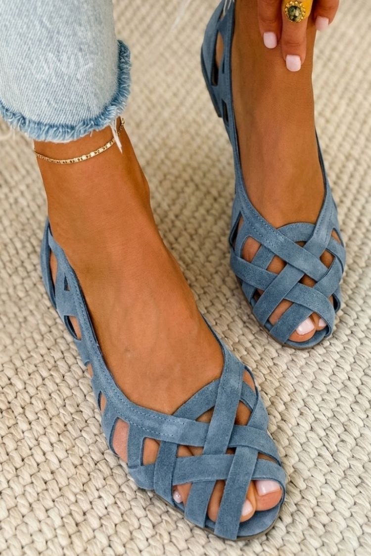 ODETTE | Sandali Piatto con Upper Intrecciato