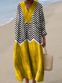 Nora | Boho Maxi Dress with Chevron Bodice