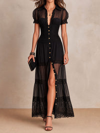 Sierra | Lace-Insert Maxi Dress