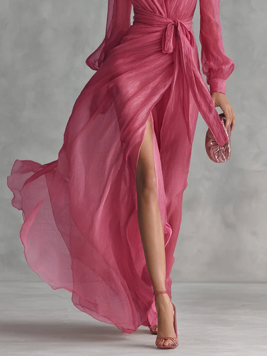 Ava | Chiffon V-Neck Maxi Dress
